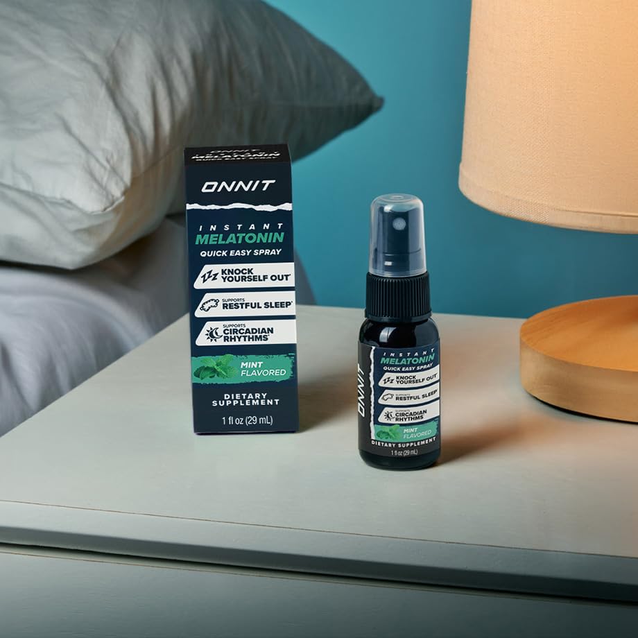 ONNIT Melatonin Instant Spray – 3 mg per Spray, Mint Flavor, IGEN Non-GMO Tested, 1 fl oz
