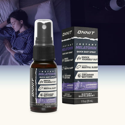 ONNIT Melatonin Liquid Sleep Support Spray – 3 mg per Spray, Lavender Flavor, 1 fl oz | IGEN Non-GMO Tested