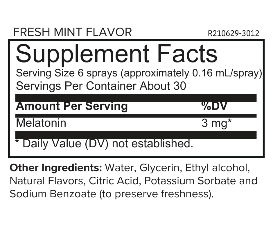 ONNIT Melatonin Instant Spray – 3 mg per Spray, Mint Flavor, IGEN Non-GMO Tested, 1 fl oz