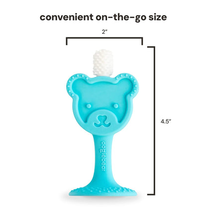 oogiebear Infant-to-Toddler Teether Toothbrush – 0-2 Years | 360° Soft Silicone, Teddy Bear Design