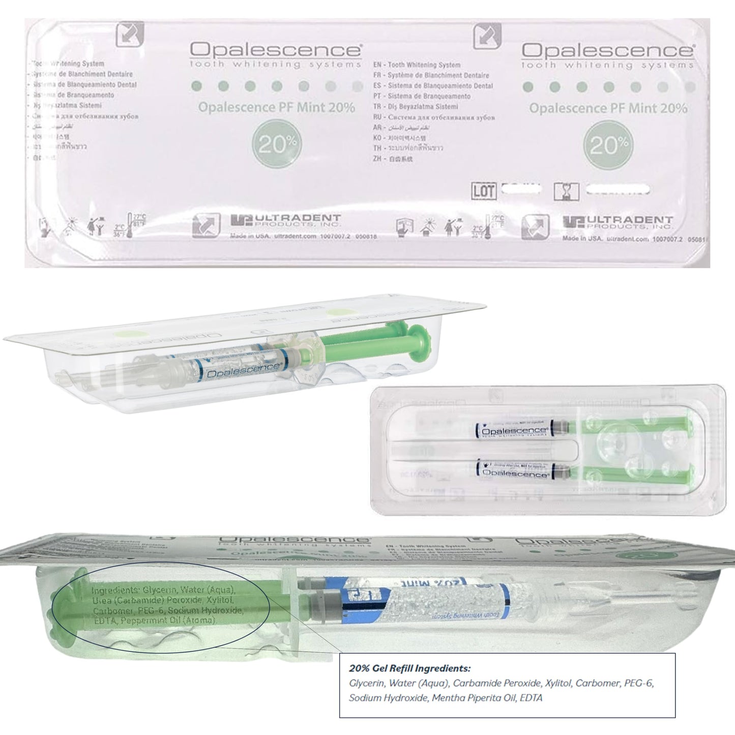 Opalescence 20% Gel Teeth Whitening Refill Kit – 8 Syringes | Ultradent Mint