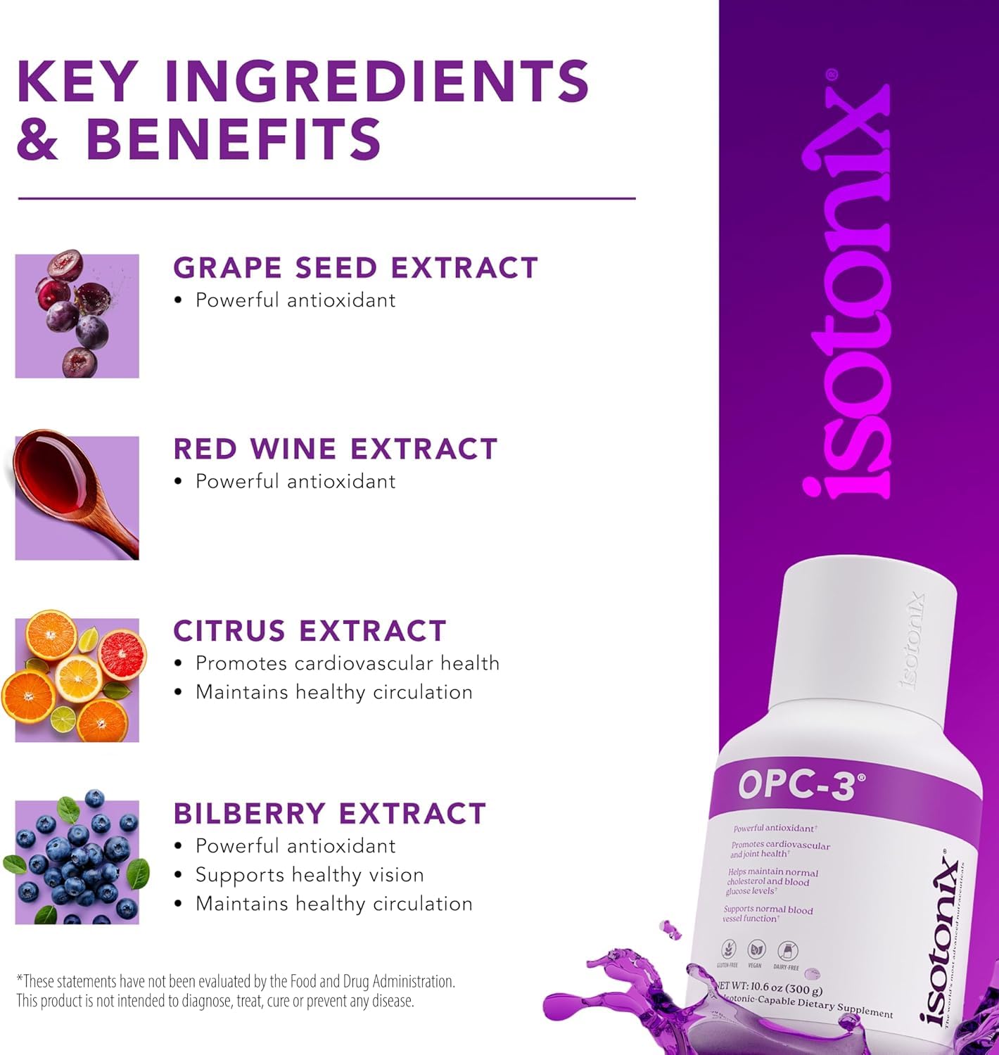 Isotonix OPC-3 Antioxidant Supplement for Heart & Circulation | 90 Servings | Vegan & Gluten-Free