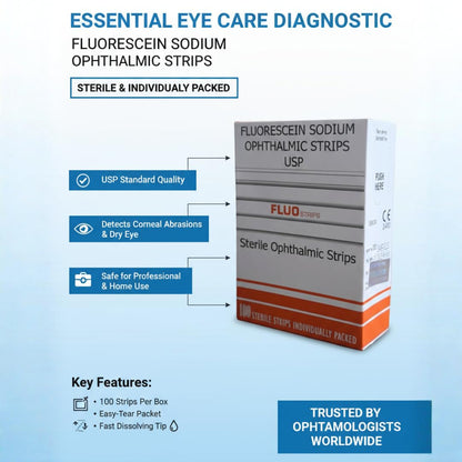 Ophthalmic Fluo Touch Strips - 100 Strips | CE Certified