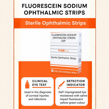 Ophthalmic Fluo Touch Strips - 100 Strips | CE Certified