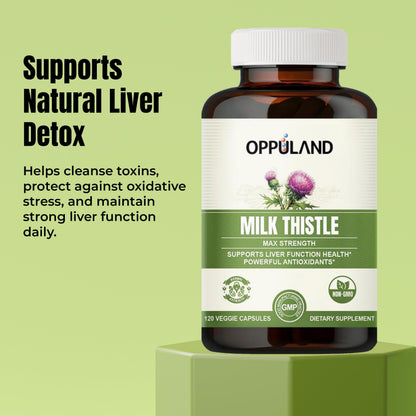 Oppuland Milk Thistle Capsules – 250mg Liver Detox & Liver Health Support | 120 Day Supply