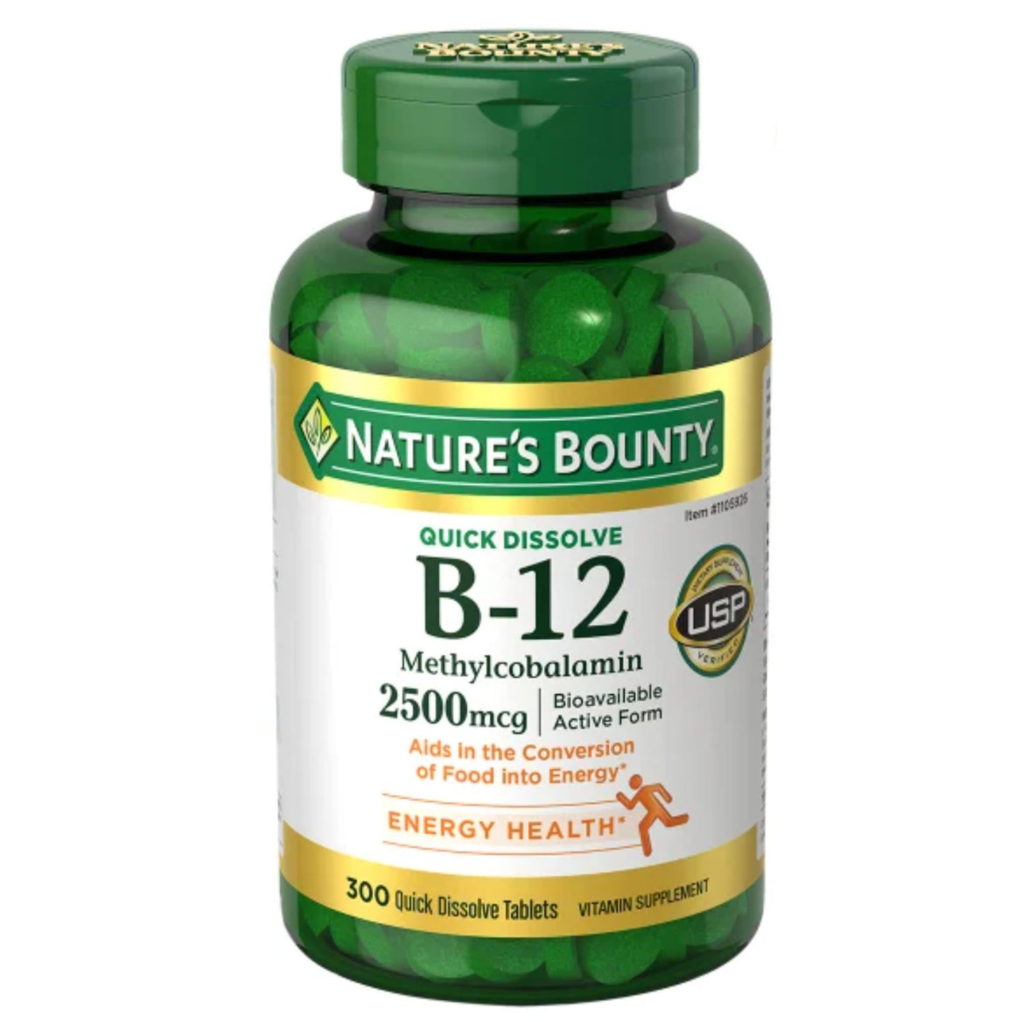 OProCyn Nature's Bounty Vitamin B-12 2500 mcg, 300 Quick-Dissolve Tablets