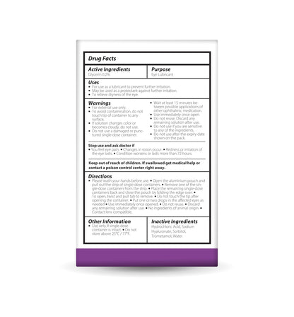 Optase Dry Eye Intense Drops – Preservative-Free, Contact Lens Compatible | 30 Single-Dose Vials