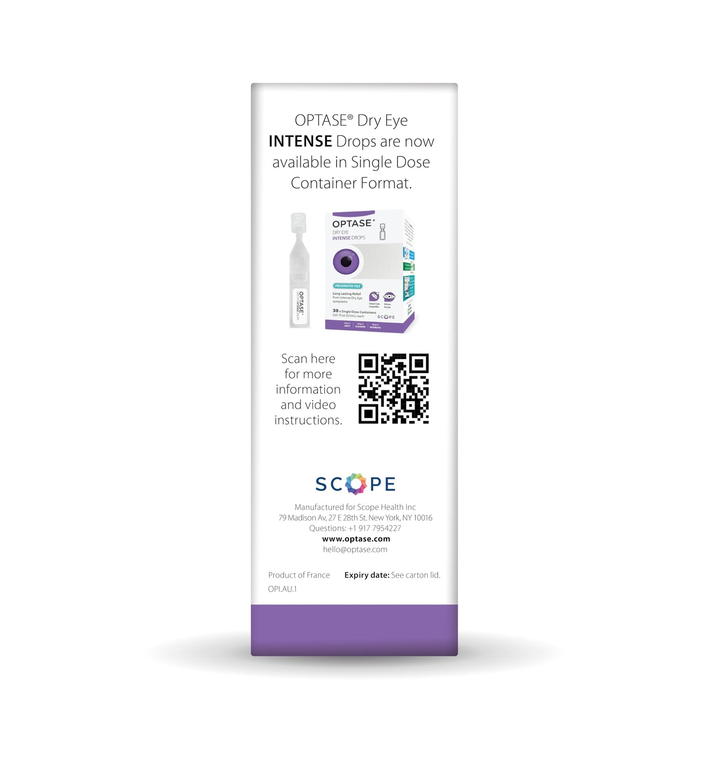 OPTASE Dry Eye Intense Drops – Preservative-Free, Multidose (Step 3 Hydrate) .33 oz | 300 Doses