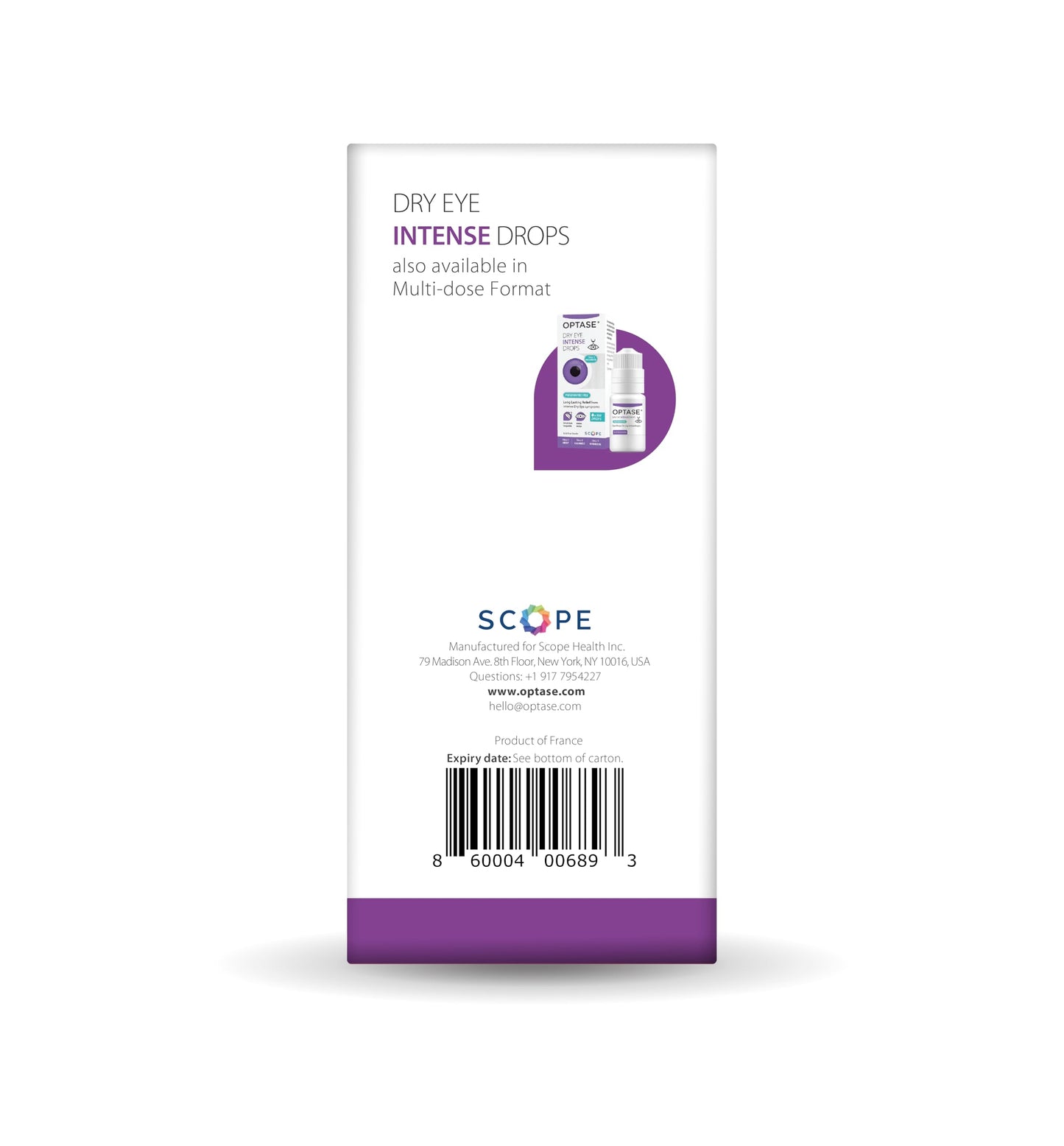 Optase Dry Eye Intense Drops – Preservative-Free, Contact Lens Compatible | 30 Single-Dose Vials