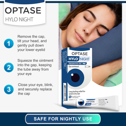 Optase HYLO Night Eye Ointment - .18 oz | Overnight Eye Lubricant