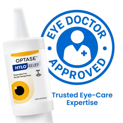 Optase HYLO Relief Dry Eye Drops – Preservative-Free, 0.33 fl oz, 300 Doses, Contact Lens Compatible