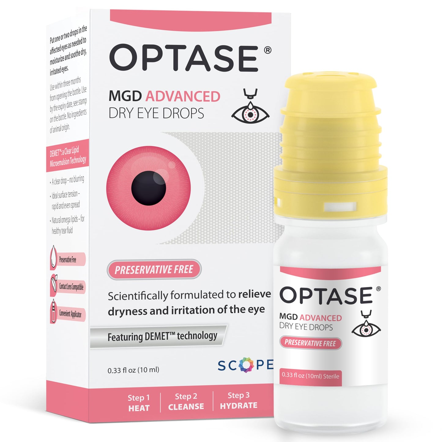 Optase MGD Advanced Dry Eye Drops – 0.33 fl oz, 300 Doses | Gentle Eye Lubrication