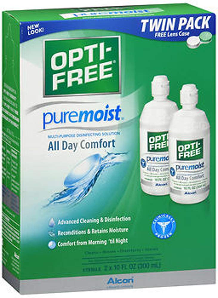OPTI-FREE PureMoist 20 oz Multi-Purpose Contact Lens Solution – Pack of 2