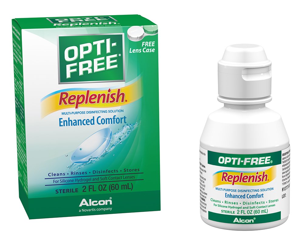 OPTI-FREE Replenish Multi-Purpose Disinfecting Contact Lens Solution – 2 oz (Pack of 6)