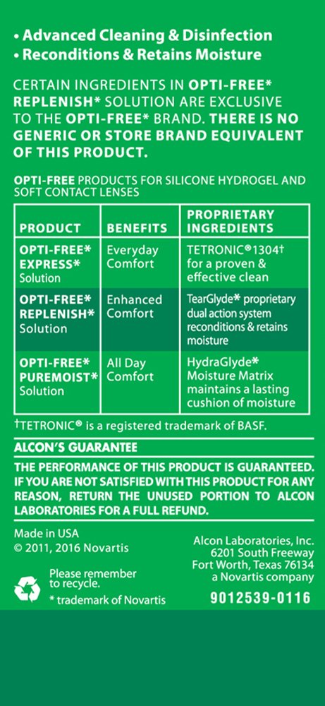 OPTI-FREE Replenish Multi-Purpose Disinfecting Contact Lens Solution – 2 oz (Pack of 6)