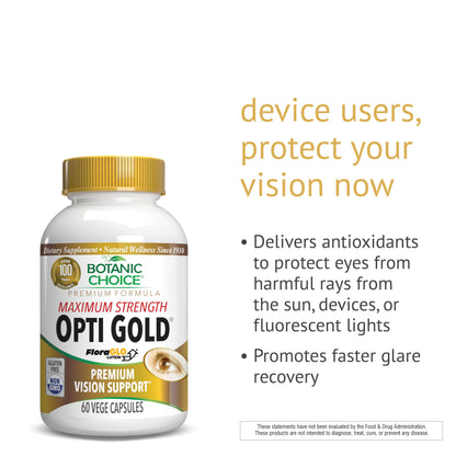 Opti Gold Vision Eye Health Support – Botanic Choice Maximum Strength (60 Capsules)