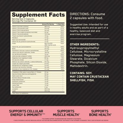 Optimum Nutrition Opti-Women Daily Multivitamin for Women | Immune Support with Iron | 60 Count (Packaging May Vary)