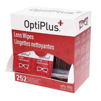 OptiPlus Eyeglass Lens Wipes – Pre-Moistened Cleaning Wipes for Glasses, Screens & Lenses | 252 Count