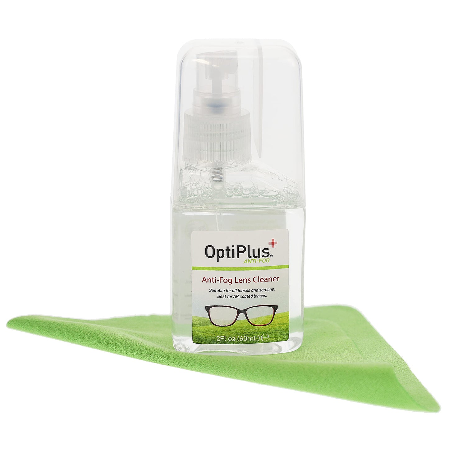 OptiPlus Anti-Fog Lens Cleaning Spray Kit – 2oz with Microfiber Cloth for Glasses, Screens & More | Hilco Vision