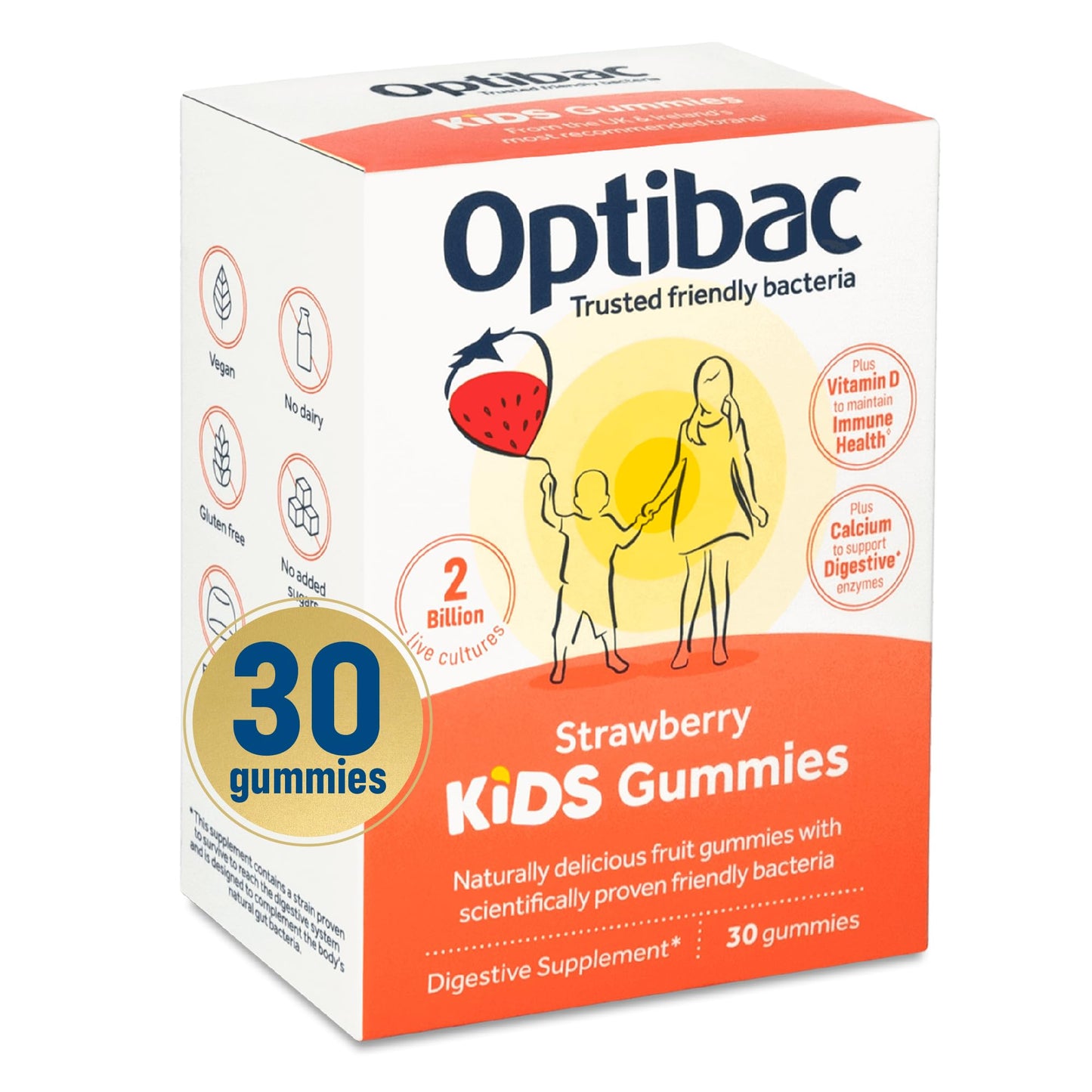 Optibac Probiotics Kids Gummies – Vitamin D & Calcium, 2B Cultures
