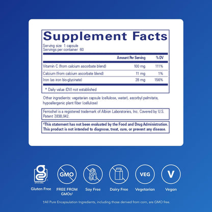 OptiFerin-C by Pure Encapsulations - Iron Absorption, Vitamin C, 60 Capsules