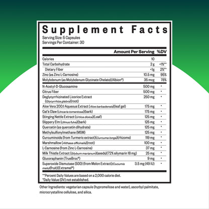 Optimal GI Glutamine-Free Supplement | Digestive and Gastrointestinal Support | Seeking Health | 150 Capsules | 30 Servings