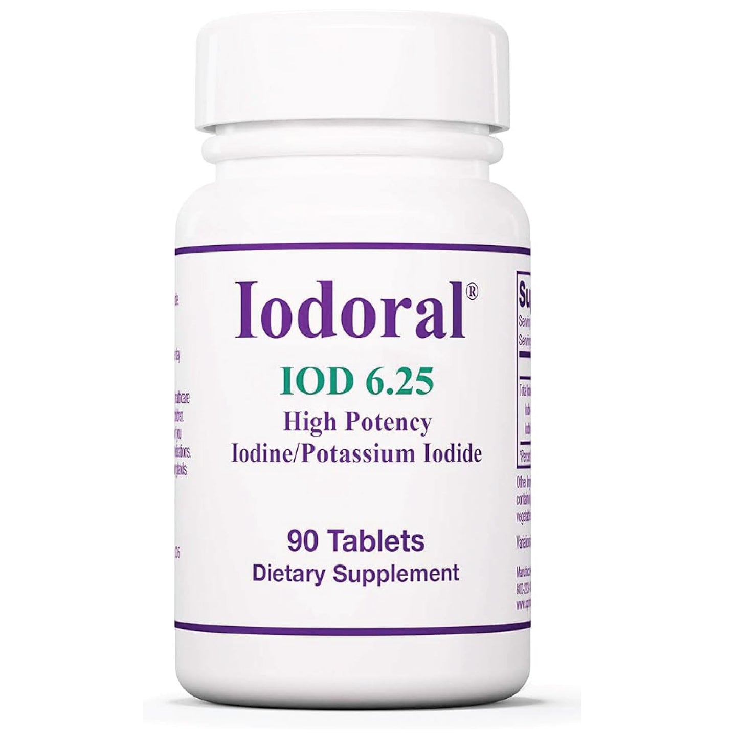 Optimox Iodoral 6.25 mg – Iodine Supplements for Thyroid Support | Lugol Solution | 90 Tablets