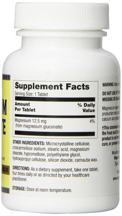 Optimum Magnesium Gluconate Tablets, 250 Mg, 100 Count
