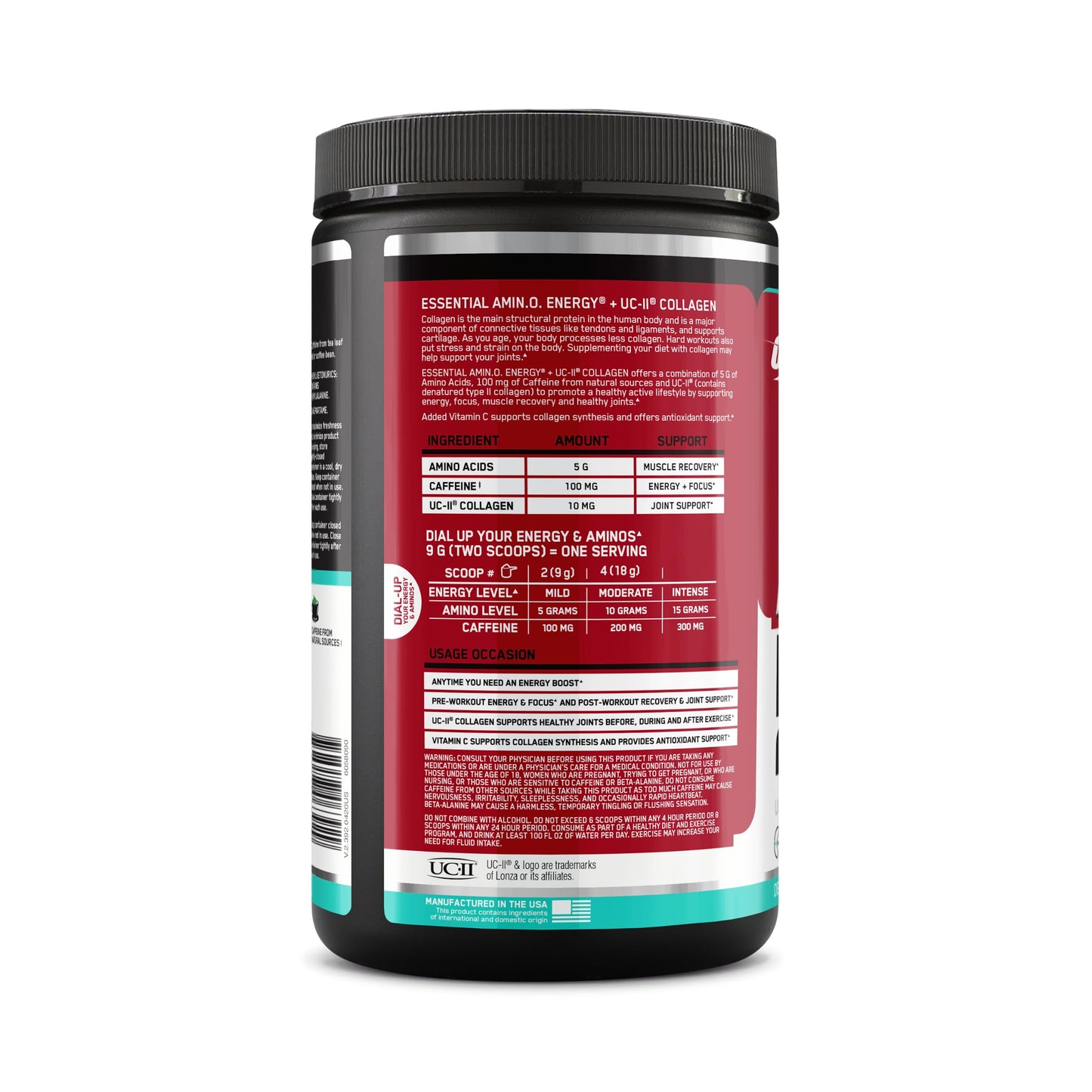 Optimum Nutrition Amino Energy + Collagen Powder – 5g Aminos, UC-II Collagen, Caffeine