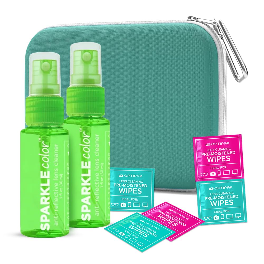 OPTIPAK Sparkle Anti-Reflective Safe Lens Cleaner Kit – 8-Piece Set