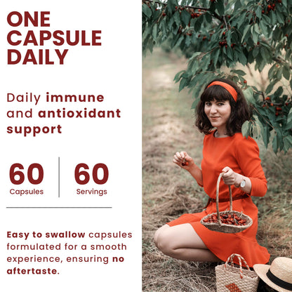 OPTIVIDA Acerola Cherry Capsules – Plant-Based Vitamin C for Immunity