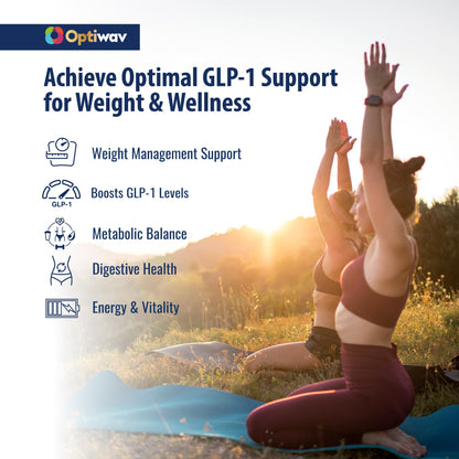 Optiwav GLP-1 Probiotic Weight Loss Supplement - Natural GLP-1 Booster for Appetite Control, Metabolism & Gut Health