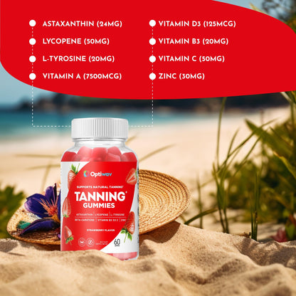 OptiWav Tanning Gummies for Women Sunless Glow – Vegan, Sugar Free