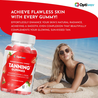 OptiWav Tanning Gummies for Women Sunless Glow – Vegan, Sugar Free