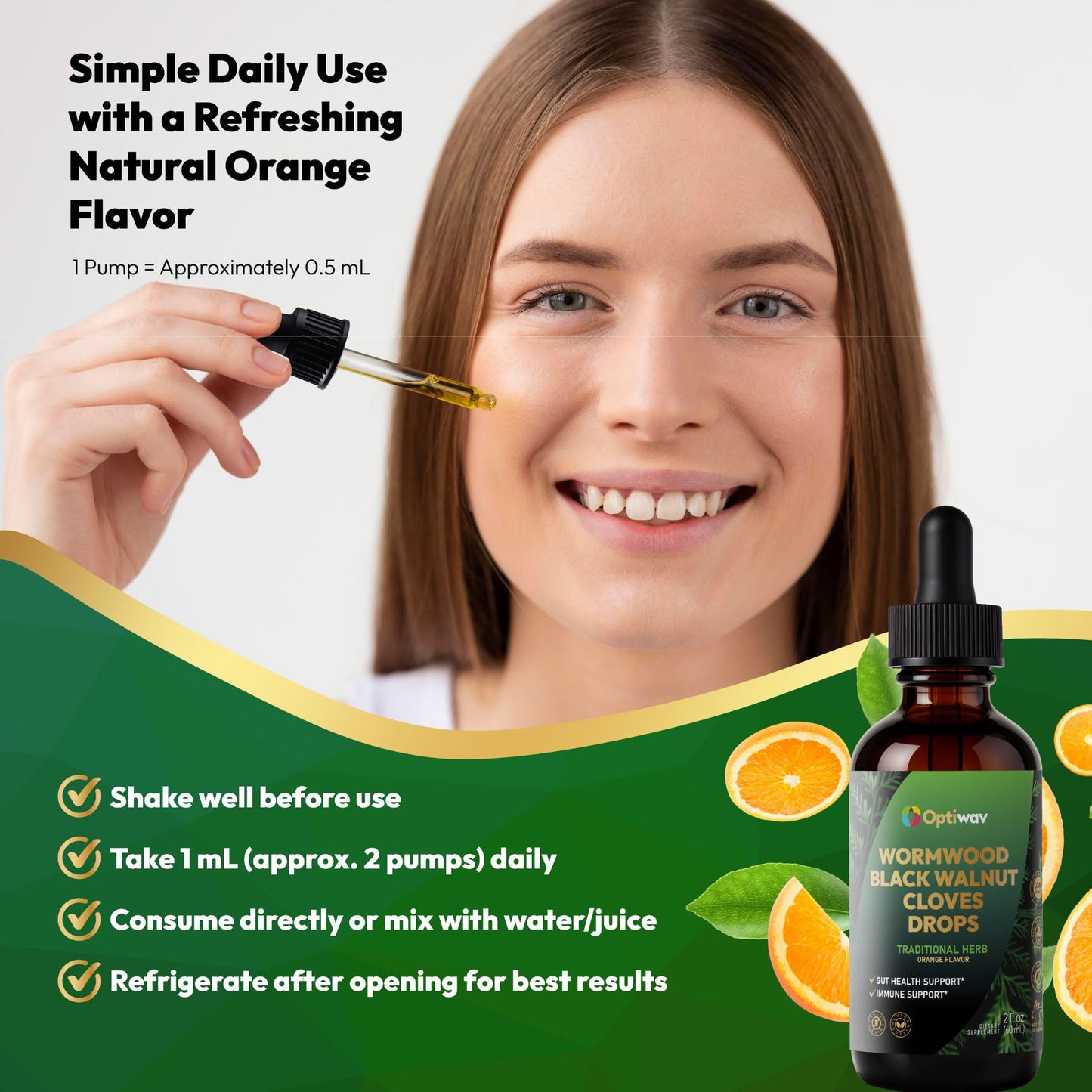 Optiwav Wormwood, Black Walnut & Cloves Drops – Digestive Wellness & Immune Support