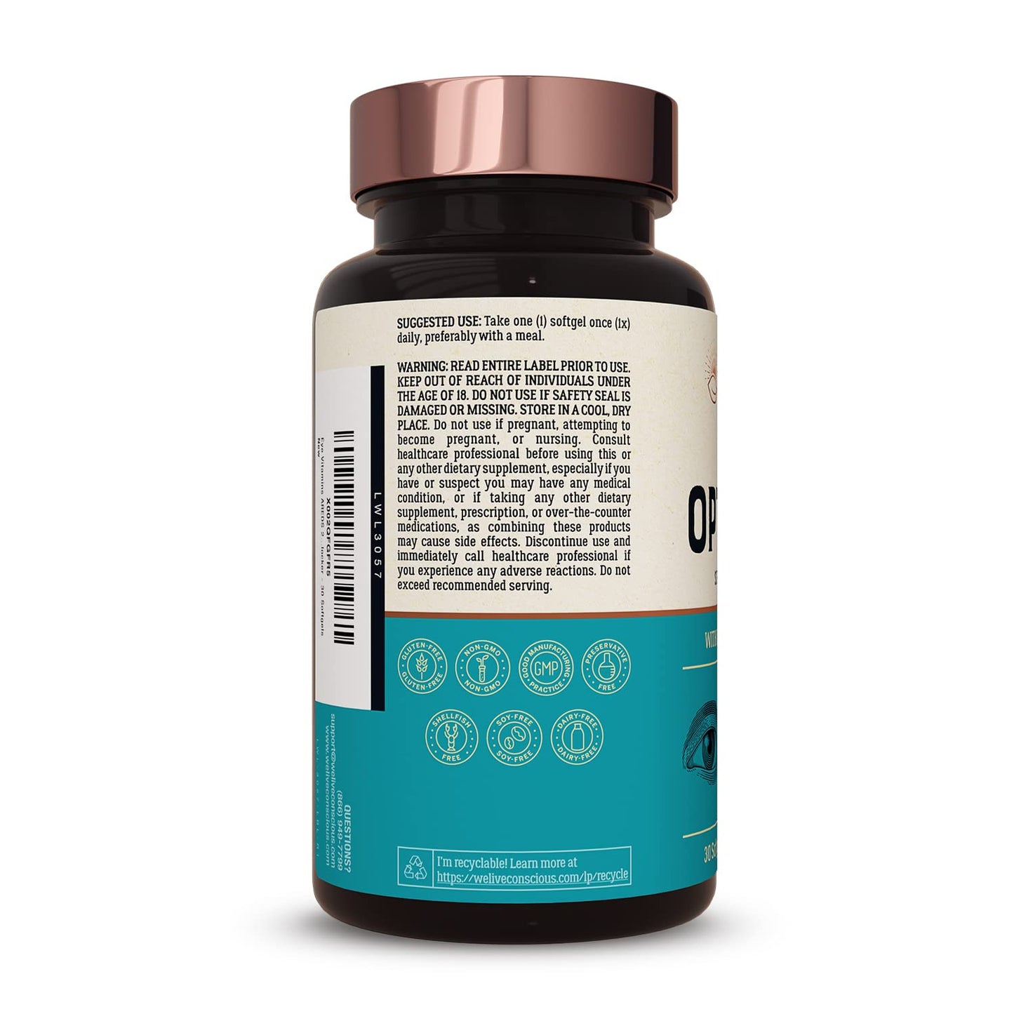 OptiWell Eye Health – AREDS2 Vitamins (Vitamin E, Lutein, Astaxanthin) - 30 Softgels