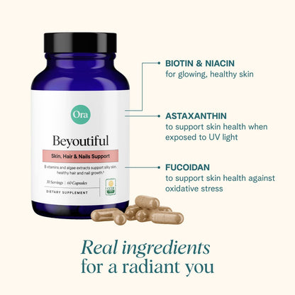 Ora Organic BeYouTiful Hair, Skin & Nails – 60 Vegan Capsules