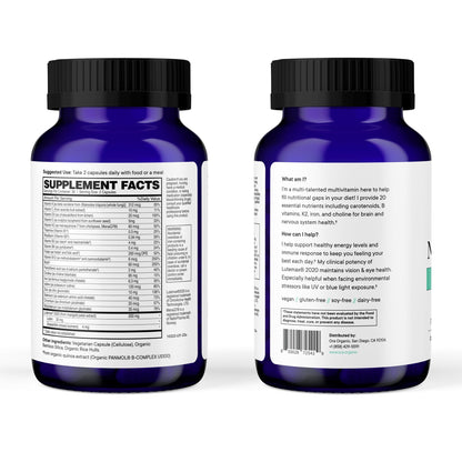 Ora Organic Plant Based Multivitamin for Women & Men | Blue Light Protection