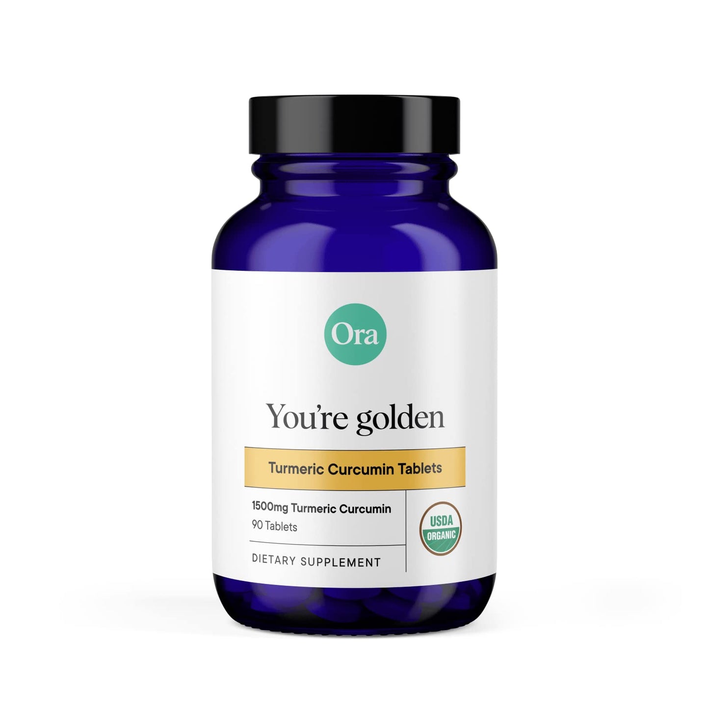 Ora Organic Turmeric Curcumin with Piperine – 90 Vegan Tablets | Joint & Heart Health