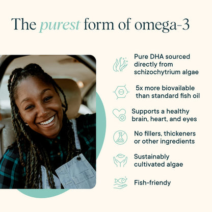 Ora Organic Vegan Omega-3 DHA 500mg – Algae-Sourced | Brain, Eye & Heart Health | 60 Capsules