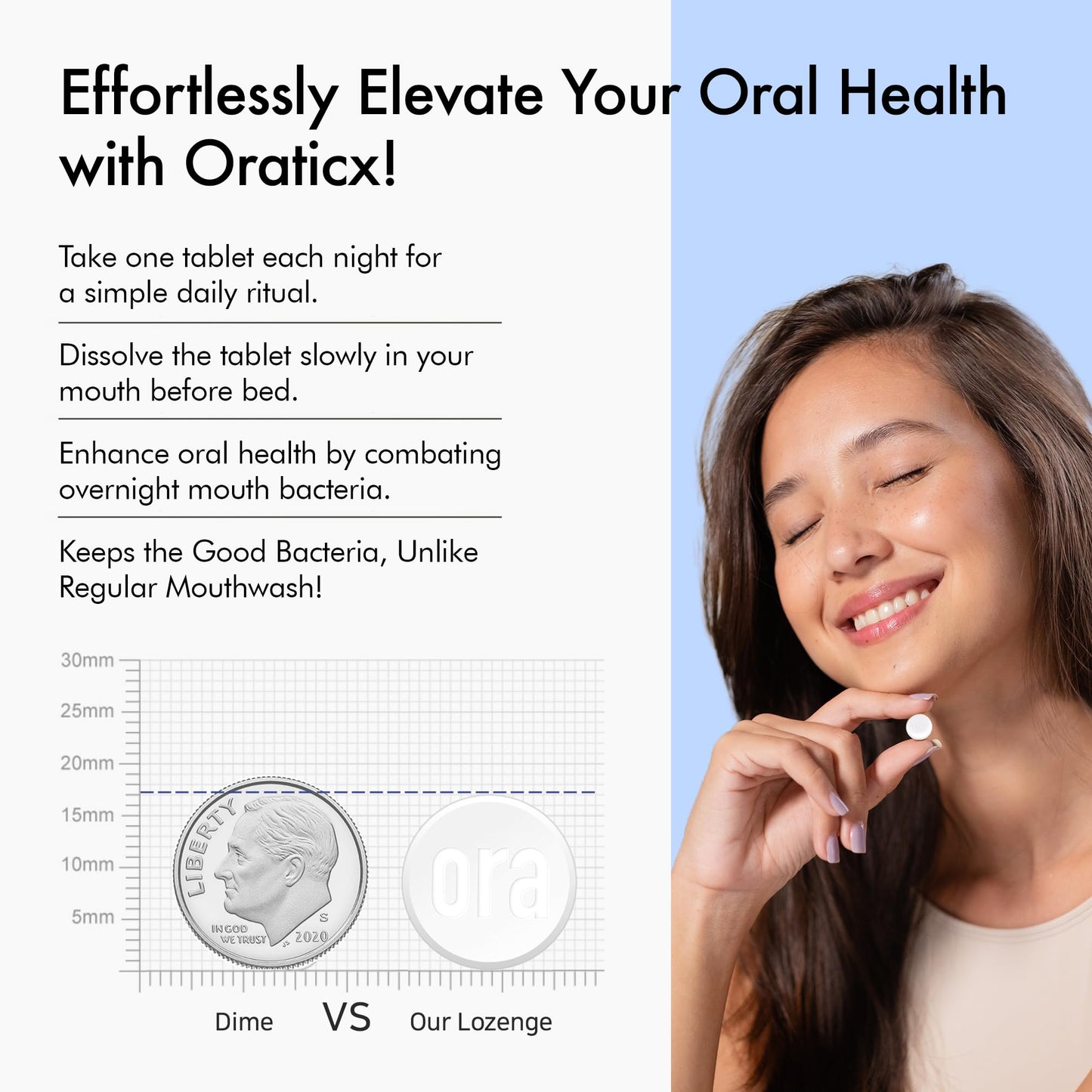 OraTicx Teeth & Gums Oral Probiotics – 8 Billion CFU, Grape Flavor, 30 Lozenges