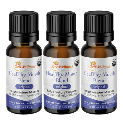 OraWellness Healthy Mouth Blend Organic Tooth Oil - Fluoride Free, Made in USA | Natural Mouthwash & Toothpaste Alternative (Pack of 3)