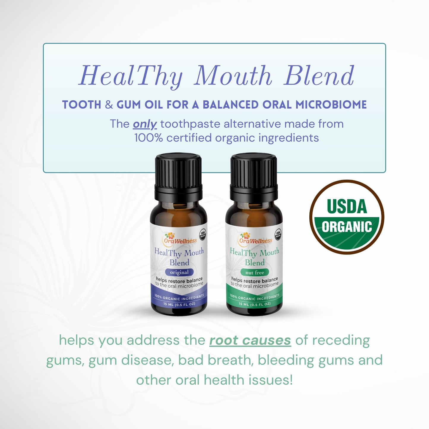OraWellness Healthy Mouth Blend Organic Tooth Oil - Fluoride Free, Made in USA | Natural Mouthwash & Toothpaste Alternative (Pack of 3)
