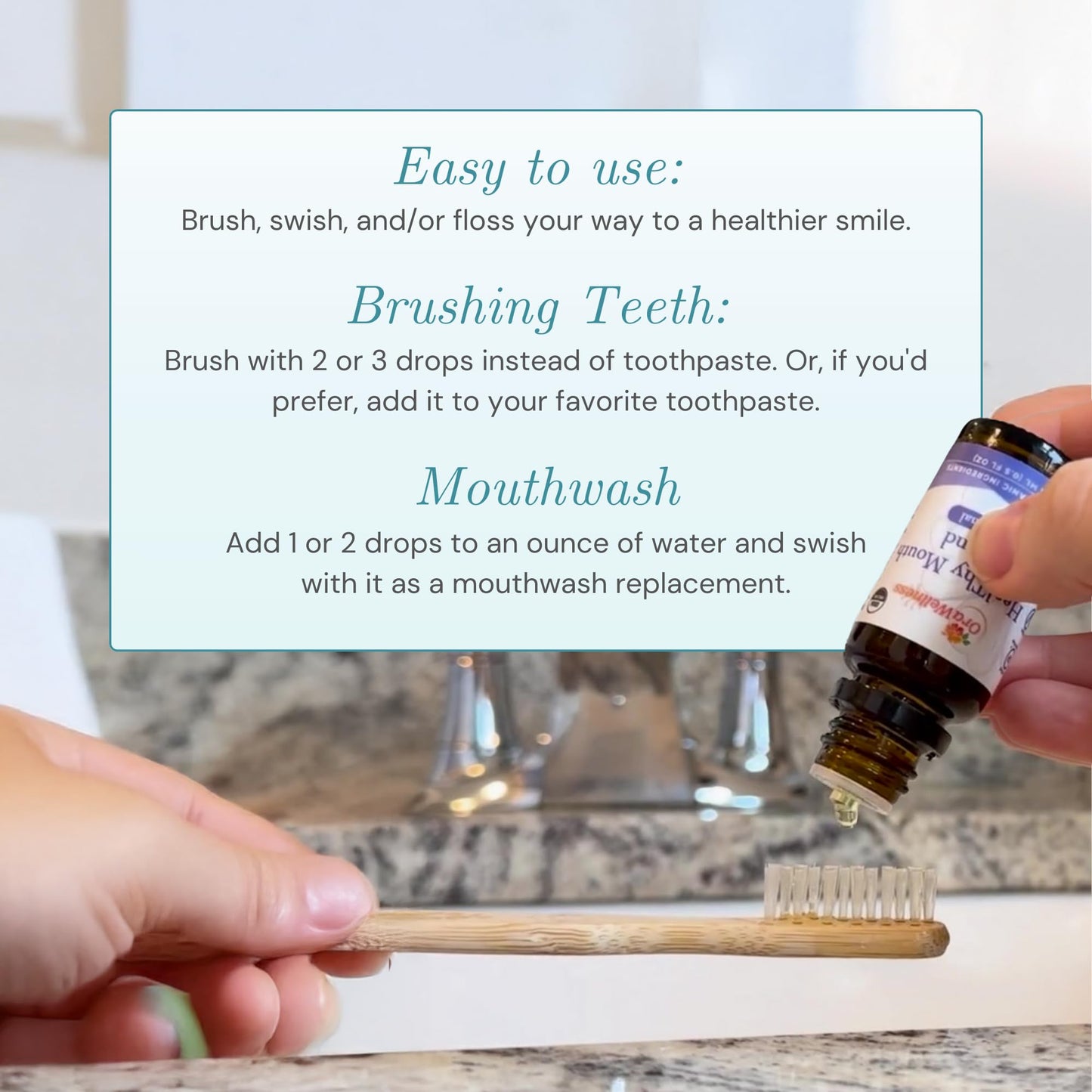 OraWellness Healthy Mouth Blend Organic Tooth Oil - Fluoride Free, Made in USA | Natural Mouthwash & Toothpaste Alternative (Pack of 3)