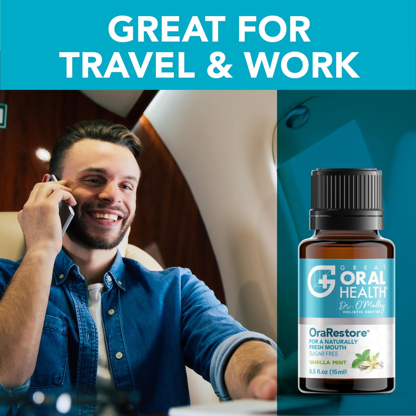 OraRestore Bad Breath Treatment for Adults – Halitosis, Dentist Formulated Mouthwash Concentrate 15ml