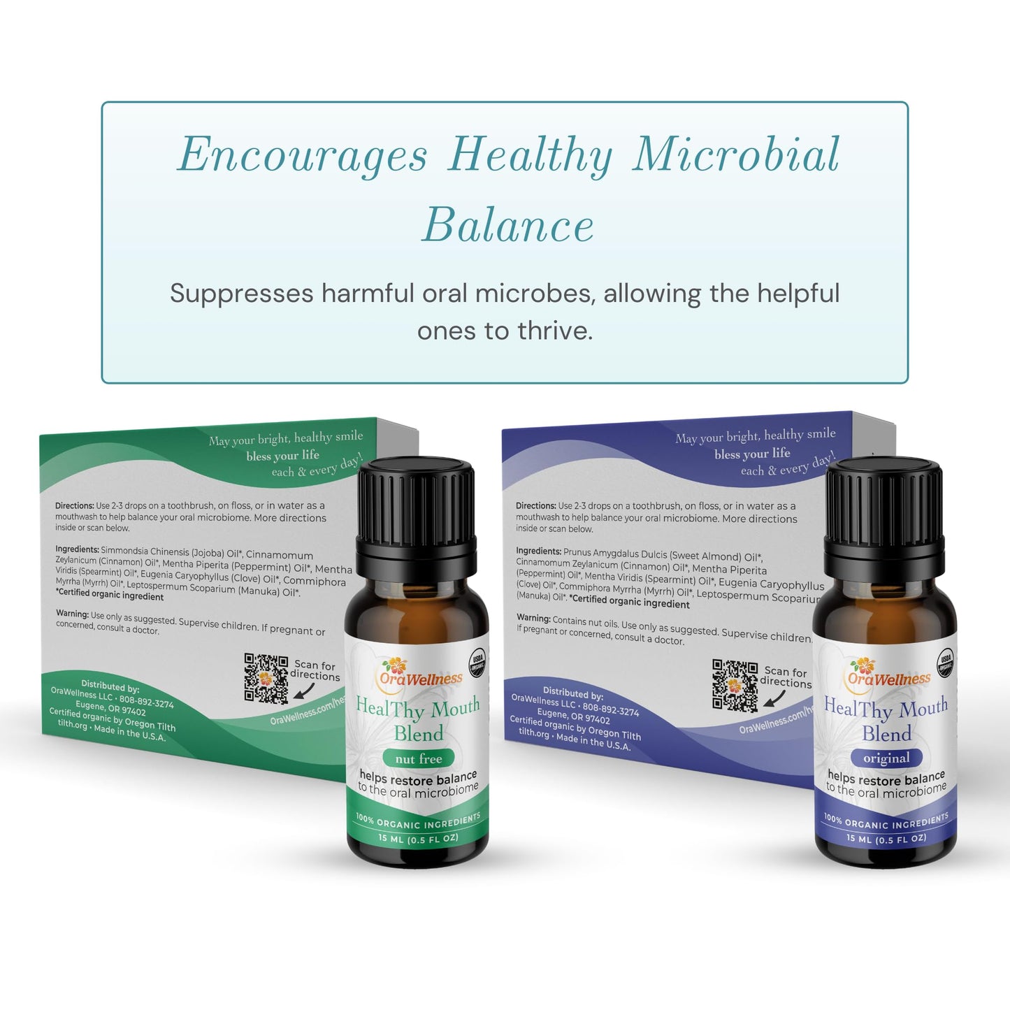 OraWellness Nut Free Organic Tooth Oil – USA Made, Fluoride Free, 3-Pack