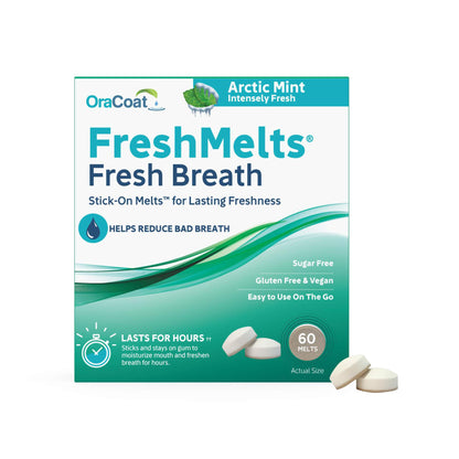 Oracoat FreshMelts Fresh Breath Stick-on Melts – 60 Count, Sugar-Free, Non-Acidic, Arctic Mint