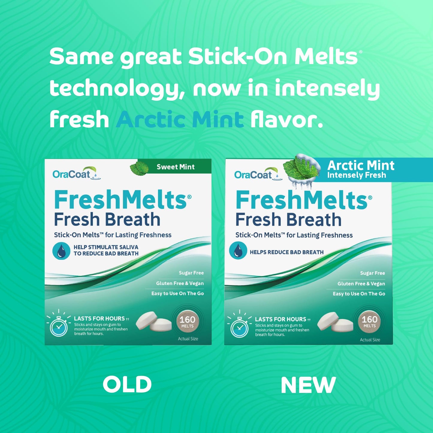 Oracoat FreshMelts Fresh Breath Stick-on Melts – 60 Count, Sugar-Free, Non-Acidic, Arctic Mint