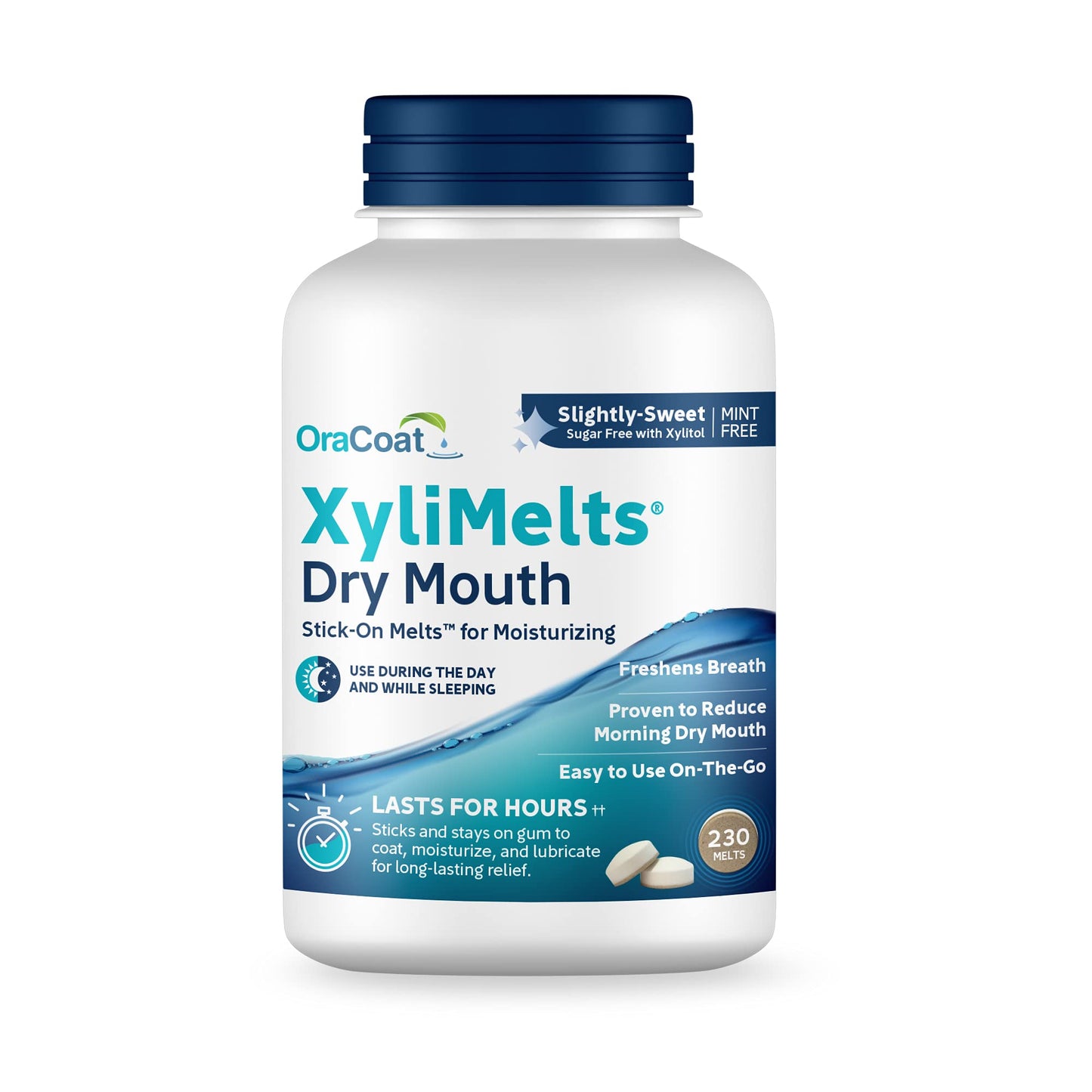 Oracoat XyliMelts Dry Mouth Discs – 230 Count, Sugar-Free Xylitol, 8-Hour Relief