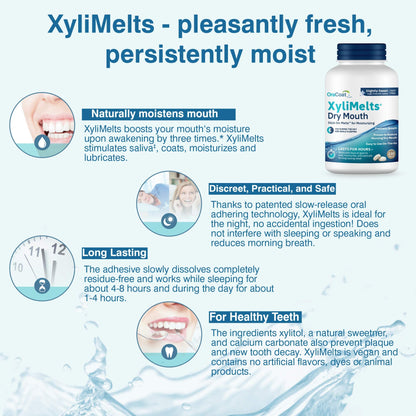 Oracoat XyliMelts Dry Mouth Discs – 230 Count, Sugar-Free Xylitol, 8-Hour Relief